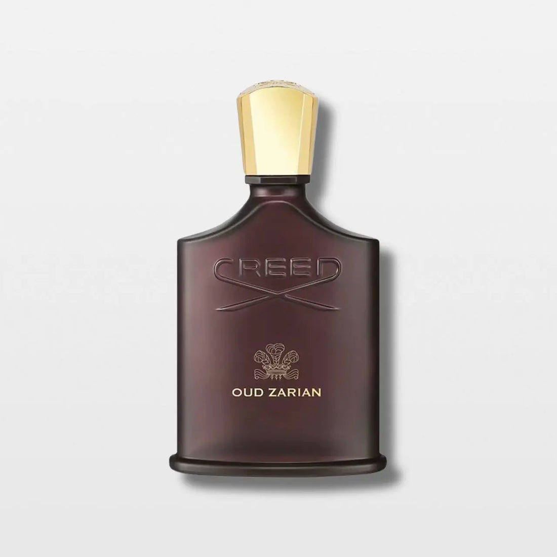בושם Oud Zarian מבית Creed, מבט חזיתי על בקבוק היוקרה המקורי והאייקוני של המותג.